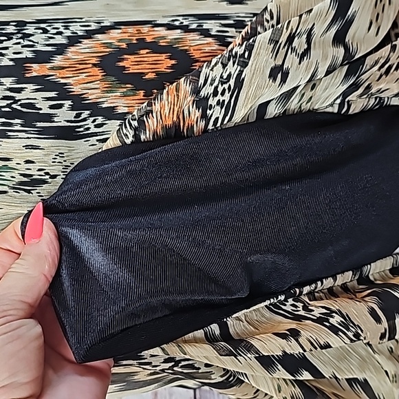 NWT MADISON PAIGE SLEEVELESS LINED CROCHET BEADED ELASTIC FLOUNCE DRESS - Picture 10 of 16